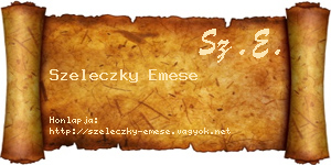 Szeleczky Emese névjegykártya